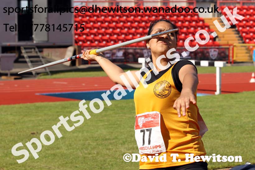 Inter girls javelin, English Schools Track and Field. Photo: David T. Hewitson/Sports for All Pics